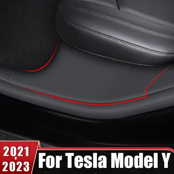 Durų Slenksčio Raštas Nusitrinti Plokštė Padengti Apdaila Įklija, Tesla Model Y ModelY 2021 2022 2023 Automobilio Duris Vidinės Palangės Padengti Priedai